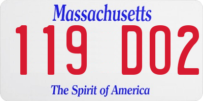 MA license plate 119DO2