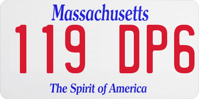 MA license plate 119DP6