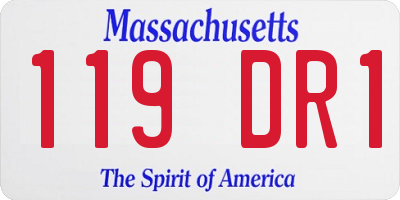 MA license plate 119DR1