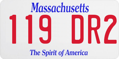 MA license plate 119DR2