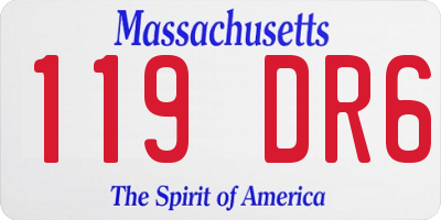 MA license plate 119DR6