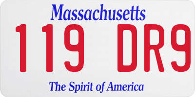 MA license plate 119DR9