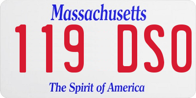 MA license plate 119DS0