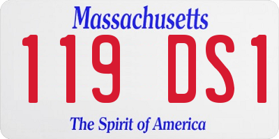 MA license plate 119DS1