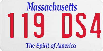 MA license plate 119DS4