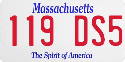 MA license plate 119DS5
