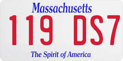 MA license plate 119DS7
