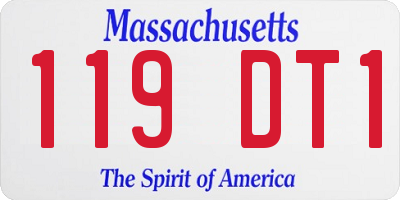 MA license plate 119DT1