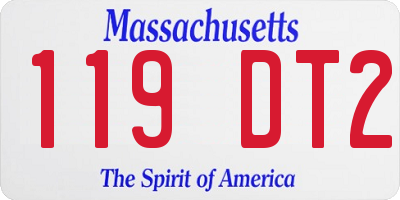 MA license plate 119DT2