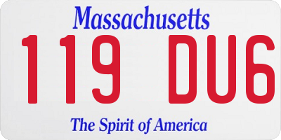 MA license plate 119DU6
