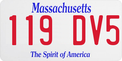MA license plate 119DV5