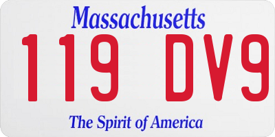 MA license plate 119DV9