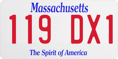 MA license plate 119DX1