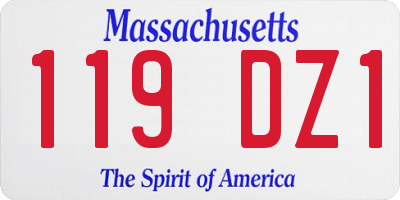 MA license plate 119DZ1