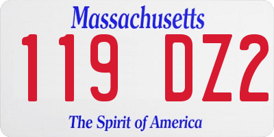 MA license plate 119DZ2