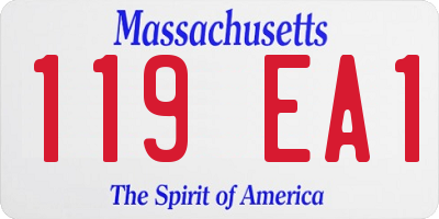 MA license plate 119EA1