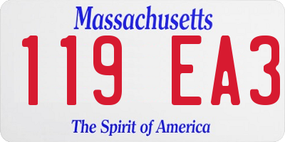 MA license plate 119EA3