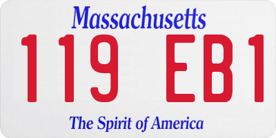 MA license plate 119EB1