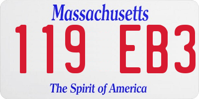 MA license plate 119EB3