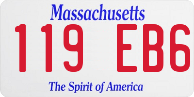 MA license plate 119EB6