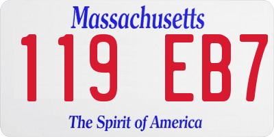 MA license plate 119EB7