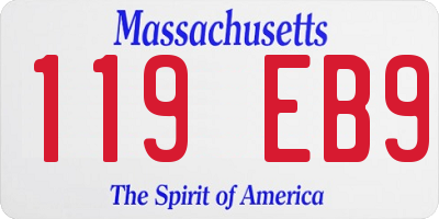 MA license plate 119EB9