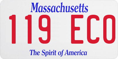 MA license plate 119EC0