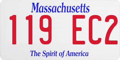 MA license plate 119EC2