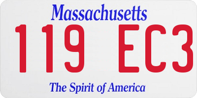 MA license plate 119EC3