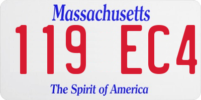 MA license plate 119EC4