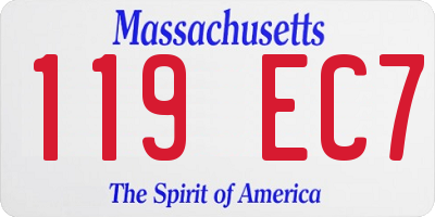 MA license plate 119EC7