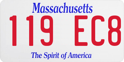 MA license plate 119EC8