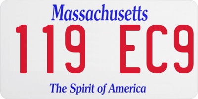 MA license plate 119EC9