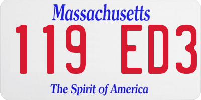 MA license plate 119ED3