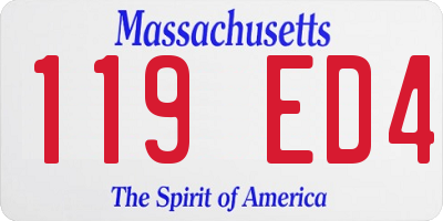 MA license plate 119ED4
