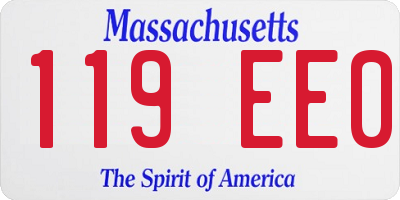 MA license plate 119EE0