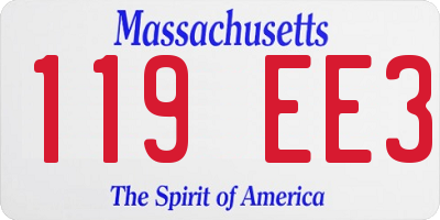 MA license plate 119EE3
