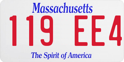 MA license plate 119EE4
