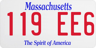 MA license plate 119EE6