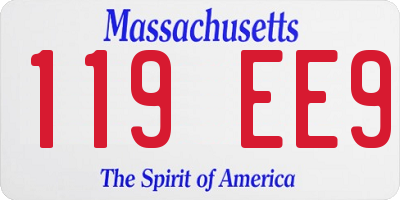 MA license plate 119EE9