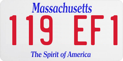 MA license plate 119EF1