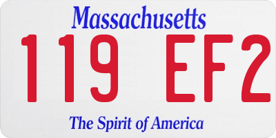 MA license plate 119EF2