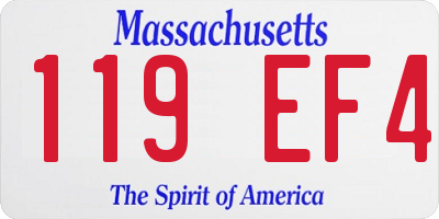 MA license plate 119EF4