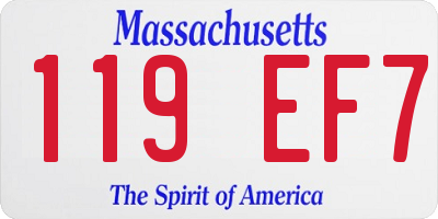 MA license plate 119EF7