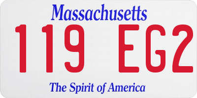 MA license plate 119EG2