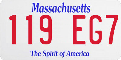 MA license plate 119EG7