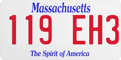 MA license plate 119EH3