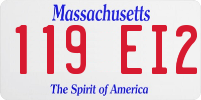 MA license plate 119EI2