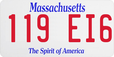 MA license plate 119EI6
