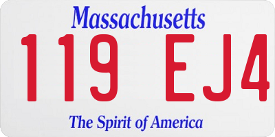 MA license plate 119EJ4